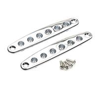 Unxuey Puntali di montaggio per chitarra attraverso il corpo, invece di boccola per corde in metallo piastra per chitarra accessori di ricambio per basso chitarra cromata (2 pezzi)