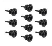 Unxuey Set di 10 chiusure per tracolla per chitarra, colore nero, bottoni di sicurezza a sgancio rapido, per chitarra elettrica, chitarra acustica, basso, ukulele