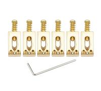 Unxuey - Set di 6 selle per ponte chitarra, con corde, per Telecaster, Tremolo, Fender, Stratocaster Gold