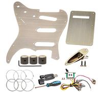 Unxuey SSS Stratocaster - Battipenna e piastra posteriore per chitarra, set con cablaggio per chitarra, manopola potenziometro, presa jack per chitarra e viti per parti di chitarra Fender Style
