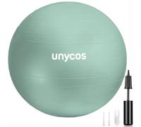 unycos - Palla Fitness Antiscivolo 55 cm con Pompa, Fitball Anti-Scoppio【Supporta 300 kg】per Pilates, Yoga, Ginnastica, Gravidanza, Esercizi di Equilibrio, Addominali e Spalle (Verde con Logo)