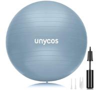 unycos - Palla Fitness Antiscivolo 65 cm con Pompa, Fitball Anti-Scoppio【Supporta 300 kg】per Pilates, Yoga, Ginnastica, Gravidanza, Esercizi di Equilibrio, Addominali e Spalle (Azzurro con Logo)
