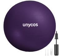 unycos - Palla Fitness Antiscivolo 65 cm con Pompa, Fitball Anti-Scoppio【Supporta 300 kg】per Pilates, Yoga, Ginnastica, Gravidanza, Esercizi di Equilibrio, Addominali e Spalle (Viola con Logo)