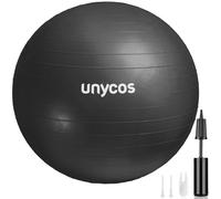 unycos - Palla Fitness Antiscivolo 75 cm con Pompa, Fitball Anti-Scoppio【Supporta 300 kg】per Pilates, Yoga, Ginnastica, Gravidanza, Esercizi di Equilibrio, Addominali e Spalle (Grigio con Logo)