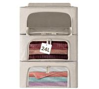 unycos - Scatole per Vestiti【3 Pezzi | 24L】in Tessuto Resistente, Manico Rinforzato e Finestra Trasparente, Contenitori Sottoletto Pieghevole per Asciugamani, Piumini, Coperte (Grigio; Iron Rod)