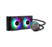 Kit raffreddamento a liquido Unykach Aquastorm 240 - 2 prese d'aria da 120 mm - Illuminazione RGB - Display temperatura CPU - T