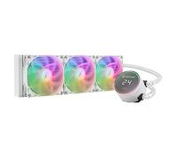 UNYKAch Raffreddamento Liquido CPU AQUASTORM White 360 Pompa Silenziosa, Display per Controllo Temperatura CPU e Tre Ventole RGB con Sensore PWM