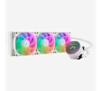 UNYKAch Raffreddamento Liquido CPU AQUASTORM White 360 Pompa Silenziosa, Display per Controllo Temperatura CPU e Tre Ventole RGB con Sensore PWM
