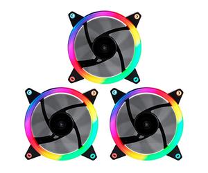 Unykach Kit ventilatore 12 cm x 3 Candy 30 ARGB Ring LED 120 mm