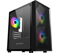 UNYKAch Scatola Micro ATX Gaming MIR B20, vetro temperato, tre ventole ARGB e tr