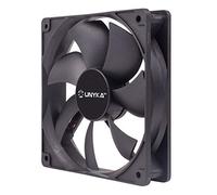 UNYKAch Ventola per computer 120 mm, 51800, nero base PC, 1200 giri/min, 4 pin, 7 pale, silenziosa