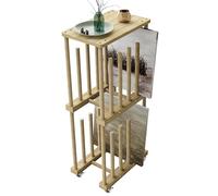 UNZERO Scaffale per riporre oggetti artistici, stendibiancheria artistica, con manico e ruote girevoli per tavolo da disegno, pannello, blocco di carta per studi artistici, opere d'arte, galleria