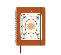 UO Agenda scolastica Sunset settimanale con vista settimanale, inizia a settembre 2026 e termina ad agosto 2027, copertina rigida, include 134 adesivi, elastico, segnalibro a righello e nastro