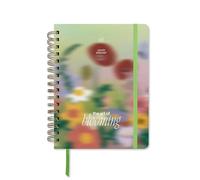 UO Bloom - Agenda scolastica settimanale con vista settimanale, inizia a settembre 2026 e termina ad agosto 2027, copertina rigida, include 134 adesivi, elastico, segnalibro a righello e nastro