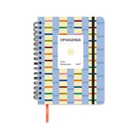 UO Opoagenda - Agenda scolastica settimanale, vista settimanale, da settembre 2026 ad agosto 2027, copertina rigida, include 134 adesivi, elastico, segnalibro a righello e nastro segnalibro, blu burro