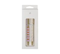 UO Set 2 penne Profe Sei il massimo. Inchiostro blu e nero. Scrittura morbida e design elegante. Confezione regalo per insegnanti.