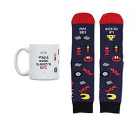 UO Set di tazza papà, sei il nostro numero 1, tazza e calzini divertenti, regali originali per uomo, taglia unica da uomo, regalo per la festa del papà