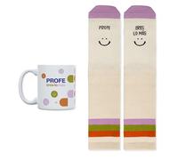 UO Set di tazze Profe Sei il più per insegnanti, tazza caffè e calzini divertenti, regali originali per uomo, taglia unica da uomo, regalo di fine corso, insegnanti