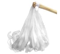 UOCAI 20 Pezzi Bacchette da Sposa, Bacchette da Sposa, Piano da Tavolo, Bandierine per Matrimoni, con Grandi Campane E Nastri, Bacchetta da Fata in Seta per Compleanni, Feste, Festività