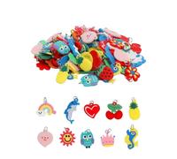 UOCAI Set 100 Charms Ciondoli - Accessori Loom Bands per Bambini, Kit DIY Braccialetti Ragazze e Gioielli - Bracelet Charms Set, Silicone Ciondoli per Bracciali