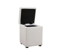 UOCFYK Cassapanca ottomana con contenitore, 33 cm, in pelle antigraffio per gatto, imbottita, per camera da letto, grande, ovale, per soggiorno, ingresso, estetica (bianco puro)