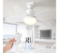 UOEONR Ventilatore da soffitto con lampada con telecomando, 40 W, ventilatore da soffitto con portalampada E27, dimmerabile ventilatore da soffitto a LED per camera da letto, soggiorno, 3 velocità