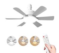 UOEONR Ventilatore da soffitto con lampada con telecomando, 40 W, ventilatore da soffitto con portalampada E27, dimmerabile ventilatore da soffitto LED per camera da letto, soggiorno, timer, 3