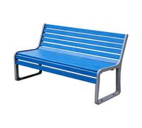 uofgcru Panchina da Giardino del Patio a 2-3 Posti, Panche da Giardino in Legno Resistente alle Intemperie, Sedia per Il Tempo Libero a Doppia Seduta con Struttura in Alluminio Fuso(Blue B - 120cm)