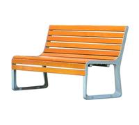 uofgcru Panchina da Giardino del Patio a 2-3 Posti, Panche da Giardino in Legno Resistente alle Intemperie, Sedia per Il Tempo Libero a Doppia Seduta con Struttura in Alluminio Fuso(Orange B - 120cm)