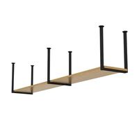 uofgcru Scaffali portaoggetti montati a soffitto,mensole industriali da soffitto,mensole sospese galleggianti,mensole in Legno per Bar Garage Ristorante,Legno massello e Ferro Metallico(140×30×50cm)