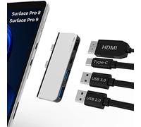 Uogic Surface Pro 9 e Surface Pro 8 Hub Docking Station con adattatore HDMI 4K, porta USB C, porta USB 3.0 * 1, porta USB 2.0 * 1 per Microsoft Surface Pro 9 & 8 Accessori