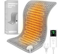 UOHHBOE Termoforo Elettrico 75W Tappetino Riscaldante 9 Impostazioni di Temperatura Lavabile in Lavatrice 4 Timer 60x30cm Con Spegnimento Auto Termoforo Cervicale Spalle Schiena Addome e Gambe