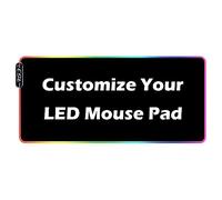 UOKIIYUA Tappetino per mouse da gioco con foto personalizzata, tappetino da scrivania RGB personalizzato, tappetino per tastiera a led colorato antiscivolo per gli amanti del gioco 35x25cm