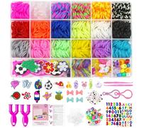 Uolifrem 2500+ Elastici per Braccialetti Bambini, 22 Colori Elastici Braccialetti Kit, Fai Da Te Loom Bands Kit con Accessori，Starter kit di elastici, Regalo per Ragazze e Ragazzi