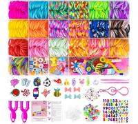 Uolifrem 2500+ Elastici per Braccialetti Bambini, 38 Colori Elastici Braccialetti Kit, Fai Da Te Loom Bands Kit con Accessori，Starter kit di elastici, Regalo per Ragazze e Ragazzi