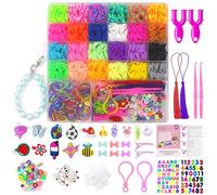Uolifrem Elastici per Braccialetti Bambini, 29 Colori Elastici Braccialetti Kit, Fai Da Te Loom Bands Kit con Accessori，Starter kit di elastici, Regalo per Ragazze e Ragazzi