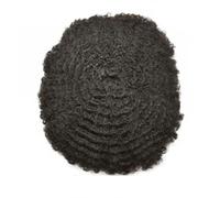 Uomini 4Mm-25M PELLE Full PU Afro Curl Toupee Capillare Protesi Remy Dei Capelli Umani Sistemi Dei Capelli 6 pollici 7x10#120#8mm Wave