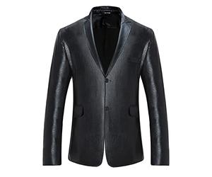 Uomini Autunno E Inverno Morbido Cappotti Stampati Collo Flattu Cappotto Manica Lunga Vestito Casual Cappotto Formale Morbido Cappotto Giacca Da Cucina Uomo Corto, Le Noir, S