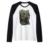Uomini Bambini Ragazzi Cervi Caccia Foresta Fauna Selvatica Cacciatori Bambino Maglia con Maniche Raglan