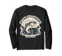 Uomini Canada Pesca Viaggio Umorismo con Gli Amici Maglia a Manica