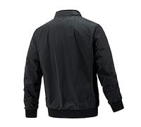 Uomini casual Inverno e Autunno Caldo leggero Giacca Cerniera Manica Lunga Tasca Allentata Militare Cappotto per Lavoro All'aperto Giacca Da Cucina Uomo Lungo, Le Noir, M, Giacca