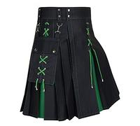 Uomini Colore Giuntura Scozzese Kilt Uomini Kilt Tradizionale Tartan Irlandese Gotico Gonna a Pieghe Tartan Individualità Vintage Tattico Cargo Kendoa