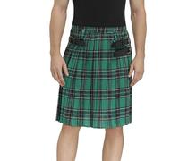 Uomini Colore Giuntura Scozzese Kilt Uomini Kilt Tradizionale Tartan Irlandese Gotico Gonna a Pieghe Tartan Kilt Individualità Vintage Tattico Cargo Kendo Kilt, Y2 verde, XL