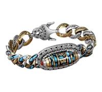 Uomini Coppia Bracciale Rhodonite Anelli parole mantra Bracciale di meditazione fortuna Trasporto tibetano Bracciale di perle Dzi rotante a nove occhi per uomini e donne Bracciale 2 Mamma 8 Anelli