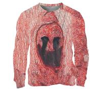 Uomini Costumi Costume Adulto Girocollo Felpe Per Uomo Uk Mens Irregolare Stampa 3D Maglione Senza Cappuccio Felpa Maglione Rotondo Top Pullover Oversize Loose Fit Streetwear Felpa, rosa, XL