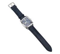 Uomini Cronografo Uhr, Fase Luna Lussuosa Scheletro Orologio da Polso Meccanico Automatico per le Mani per Affari (blu argento)