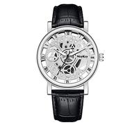 Uomini di affari di lusso moda uomo orologio al quarzo uomo inferiore Hollow imitazione orologio meccanico uomo orologio da cintura intelligente per bambini orologio educativo, Nero , misura unica
