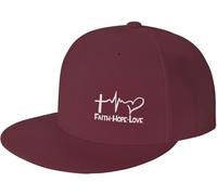 Uomini Donna Cappello Piatto Fede Speranza Amore Snapback Cappelli Moda Visiera Baseball Cappellino Protezione Solare Cappellino da Baseballberretto per Viaggi Golf Alpinismo
