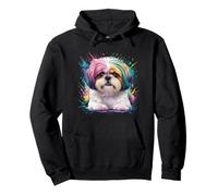 Uomini Donna Colorato Acquerello Shih Tzu Felpa con Cappuccio