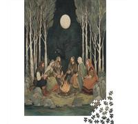 Uomini e donne di un'antica tribù celtica seduti attorno a un falò Jigsaw Puzzle 38x26cm/1000pcs Adulti Puzzle Gioco EduGattoivo Decorazioni Per La Casa